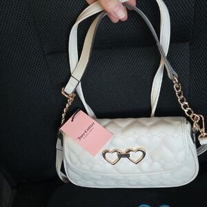 Juicy Couture Cream Quilted Shoulder Bag With Crossbody Strap